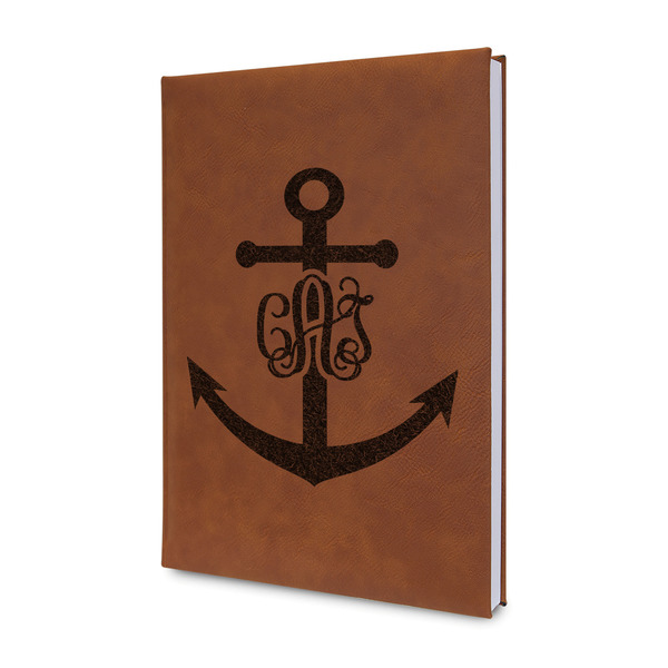 Custom Monogram Anchor Leatherette Journal - Double Sided (Personalized)