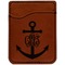 Monogram Anchor Cognac Leatherette Phone Wallet close up