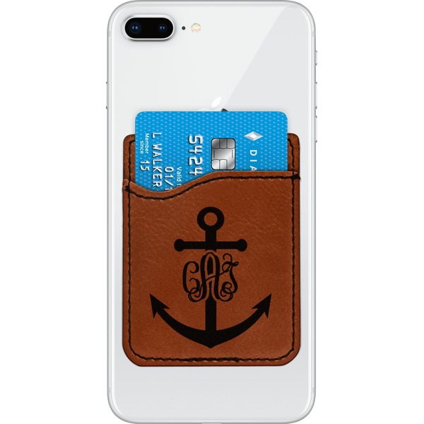 Custom Monogram Anchor Leatherette Phone Wallet (Personalized)