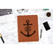 Monogram Anchor Cognac Leatherette Portfolios - Lifestyle Image