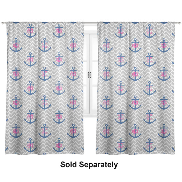 Custom Monogram Anchor Curtain Panel - Custom Size