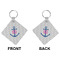 Monogram Anchor Diamond Keychain (Front + Back)