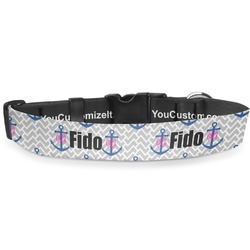 Monogram Anchor Deluxe Dog Collar - Small (8.5" to 12.5") (Personalized)