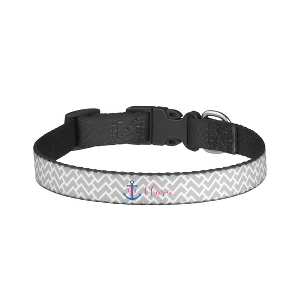 Custom Monogram Anchor Dog Collar - Small