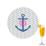 Monogram Anchor Printed Drink Topper - 2.15"