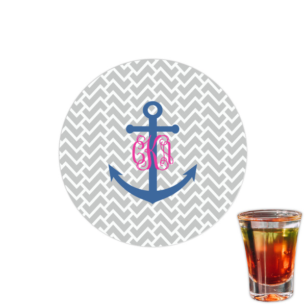 Custom Monogram Anchor Printed Drink Topper - 1.5"