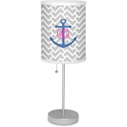 Monogram Anchor 7" Drum Lamp with Shade Linen (Personalized)