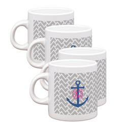 Monogram Anchor Single Shot Espresso Cups - Set of 4