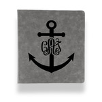 Monogram Anchor Leather Binder - 1" - Grey