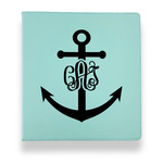 Monogram Anchor Leather Binder - 1" - Teal