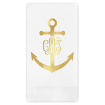 Monogram Anchor Guest Napkins - Foil Stamped