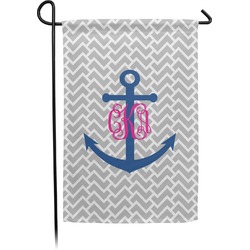 Monogram Anchor Small Garden Flag - Double Sided