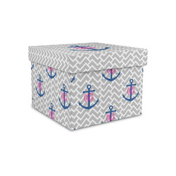 Monogram Anchor Gift Box with Lid - Canvas Wrapped - Small