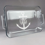 Monogram Anchor Glass Baking and Cake Dish