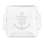 Monogram Anchor Glass Cake Dish with Truefit Lid - 8in x 8in