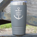 Monogram Anchor 20 oz Stainless Steel Tumbler - Grey - Double Sided