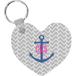 Monogram Anchor Heart Plastic Keychain