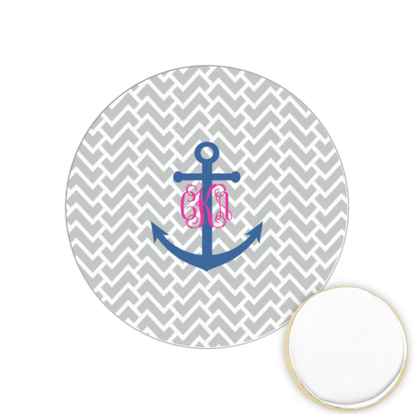 Custom Monogram Anchor Printed Cookie Topper - 1.25"