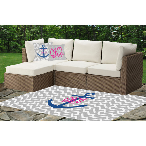 Custom Monogram Anchor Indoor / Outdoor Rug - Custom Size