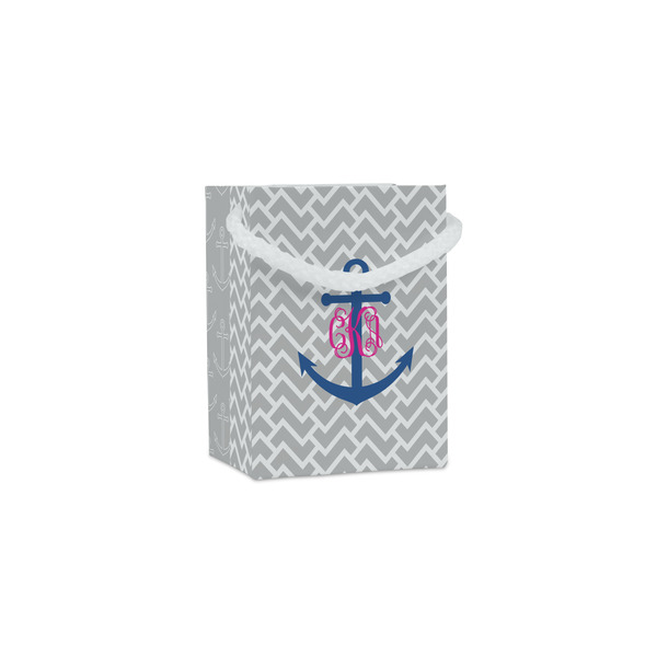 Custom Monogram Anchor Jewelry Gift Bags - Matte