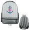 Monogram Anchor Large Backpack - Gray - Front & Back View