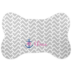 Monogram Anchor Bone Shaped Dog Food Mat (Large) (Personalized)