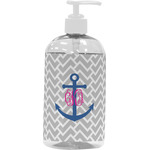 Monogram Anchor Plastic Soap / Lotion Dispenser (16 oz - Large - White)