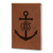 Monogram Anchor Leatherette Journals - Large - Double Sided - Angled View