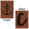 Monogram Anchor Leatherette Journals - Large - Double Sided - Front & Back View