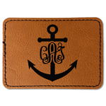 Monogram Anchor Faux Leather Iron On Patch - Rectangle