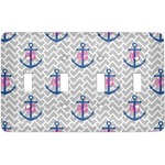 Monogram Anchor Light Switch Cover (4 Toggle Plate) (Personalized)