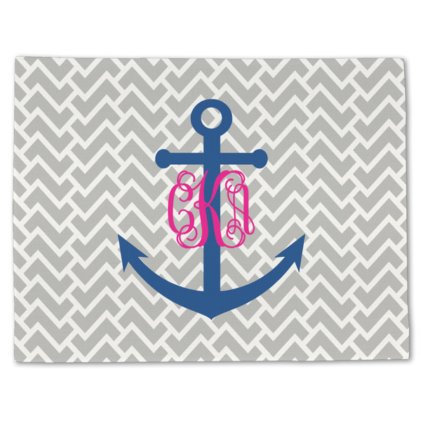 Custom Monogram Anchor Single-Sided Linen Placemat - Single