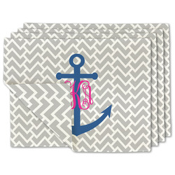 Monogram Anchor Double-Sided Linen Placemat - Set of 4