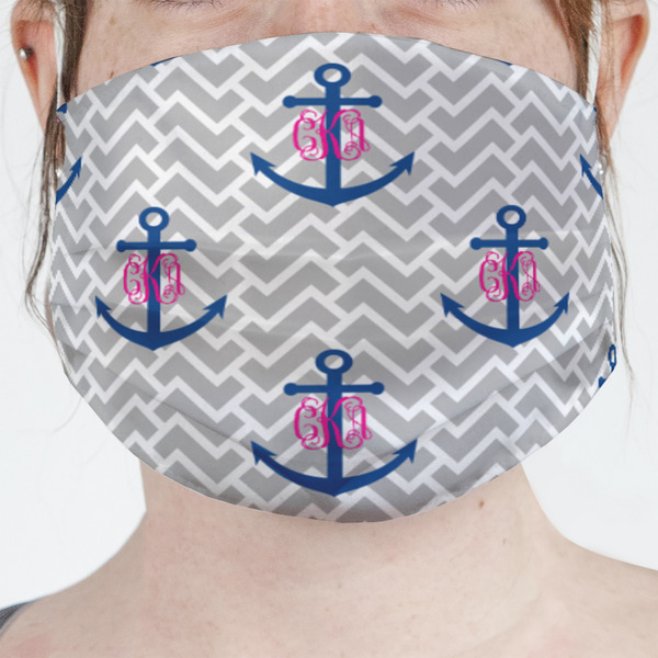 Custom Monogram Anchor Face Mask Cover (Personalized)