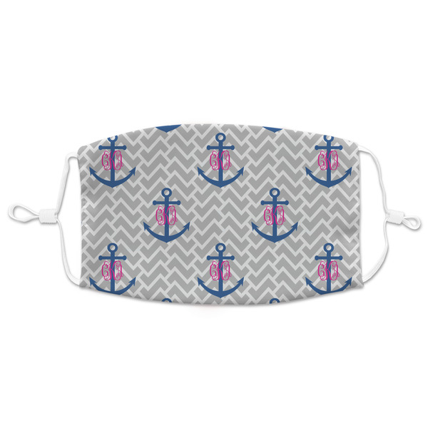 Custom Monogram Anchor Adult Cloth Face Mask - XLarge (Personalized)