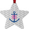 Monogram Anchor Metal Star Ornament - Front