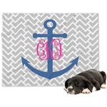 Monogram Anchor Dog Blanket - Large (Personalized)