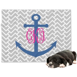 Monogram Anchor Dog Blanket - Large (Personalized)