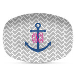 Monogram Anchor Plastic Platter - Microwave & Oven Safe Composite Polymer (Personalized)