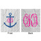 Monogram Anchor Minky Blanket - 50"x60" - Double Sided - Front & Back