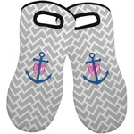 Monogram Anchor Neoprene Oven Mitts - Set of 2