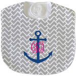 Monogram Anchor Velour Baby Bib