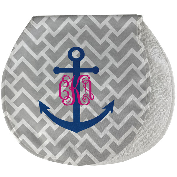 Custom Monogram Anchor Burp Pad - Velour