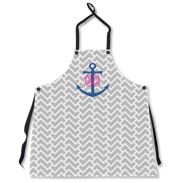 Custom Monogram Anchor Apron Without Pockets