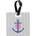 Monogram Anchor Plastic Luggage Tag - Square