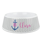 Monogram Anchor Plastic Dog Bowl - Medium