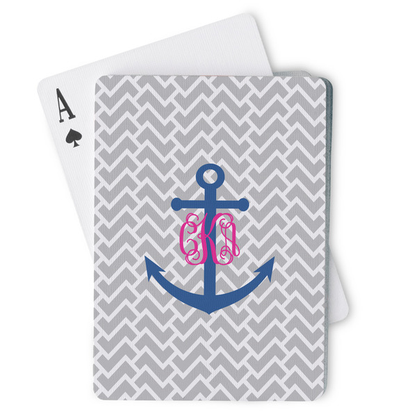 Custom Monogram Anchor Playing Cards