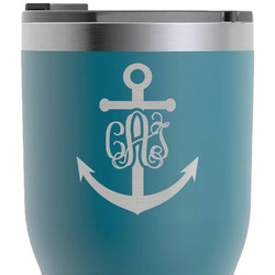 Monogram Anchor RTIC Tumbler - Dark Teal - Laser Engraved - Double-Sided