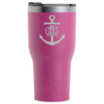 Monogram Anchor RTIC Tumbler - Magenta - Laser Engraved - Single-Sided