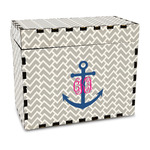 Monogram Anchor Wood Recipe Box - Full Color Print